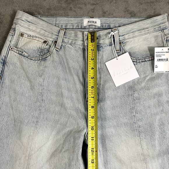 Pistola Revolve Alexa Jeans Women's 31 High Rise Flare Raw Split Hem NWT - Picture 11 of 14